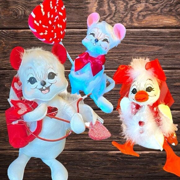AnnaLee Valentine Lot Cupid Mouse Duck - Picture 1 of 10